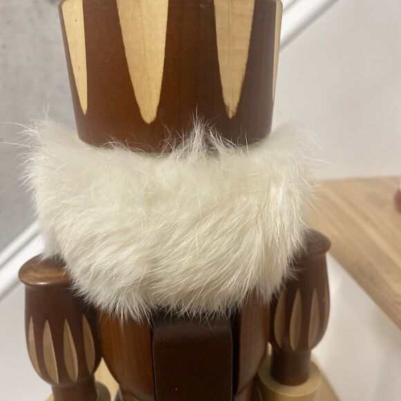 Christian Ulbricht Seiffener Nutcracker 15.5" Germany Natural Wood Half Mustache - Picture 7 of 12